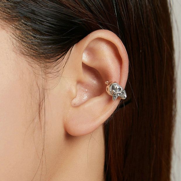 Skull And Butterfly Ear Cuff