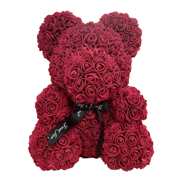 40cm Rose Bear Heart Artificial Flower Rose Teddy Bear