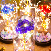Glass Cover Rose LED Light Foil Flower