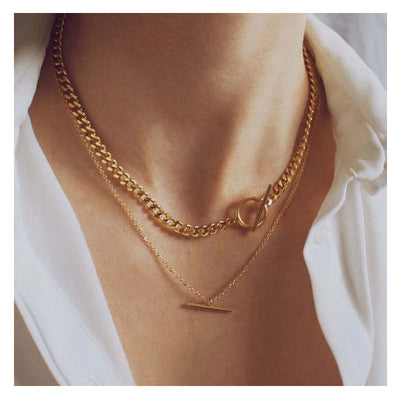 Necklace Double OT Chain Necklace Pendant Necklace