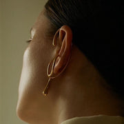 Gold Metal Ear Cuff Earrings